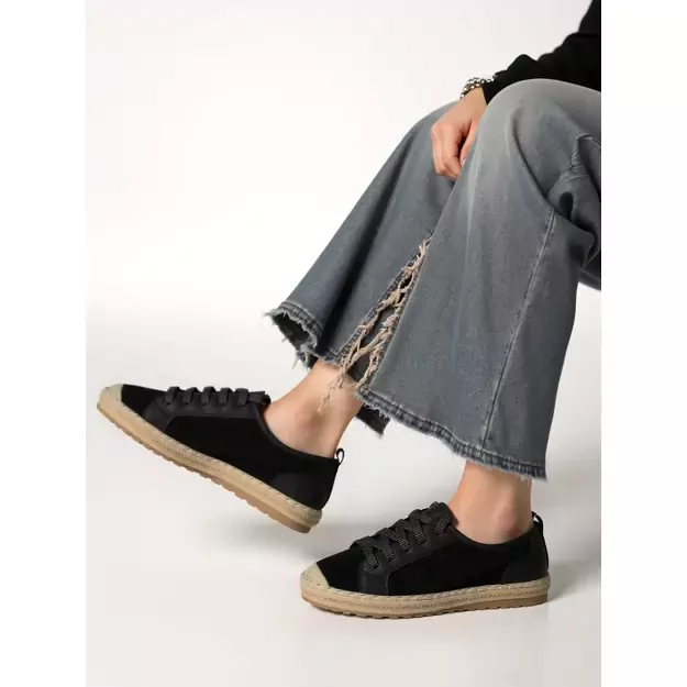 Moteriški kedai - espadrilės Noir Lace juodi