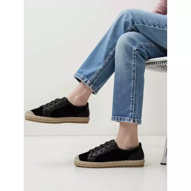 Moteriški kedai - espadrilės Noir Lace juodi